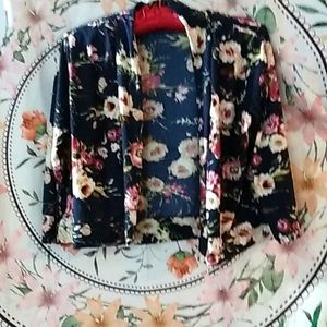 Navy Floral Shrug